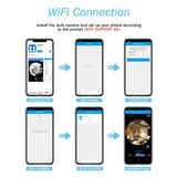 BABYLONE 360° WiFi Bulb Camera, 1080P Panoramic IP Micro