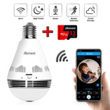 BABYLONE 360° WiFi Bulb Camera, 1080P Panoramic IP Micro